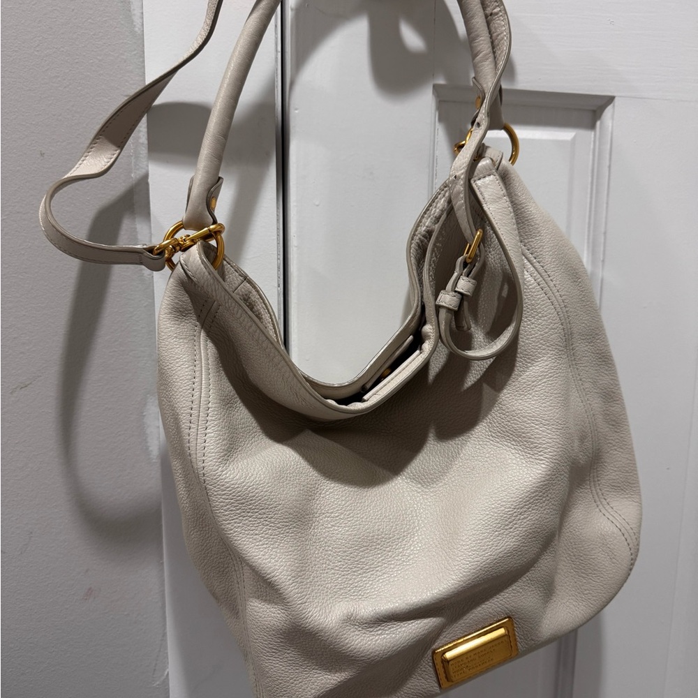 Marc Jacobs Cream Hobo Bag with Gold Accents